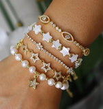 Mother of Pearl Shell Heart Star Bracelet