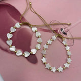 Mother of Pearl Shell Heart Star Bracelet