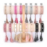 Ethnic Square Star Rivet Braided Fabric Bracelets for Women