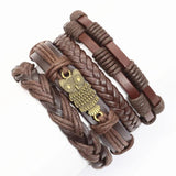 Vintage Feather Beads Leather Bracelets Men Women Jewelry