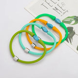 7inch Turquoise Jade Silicone Beads Bracelet Natural Stone Women Men Jewelry