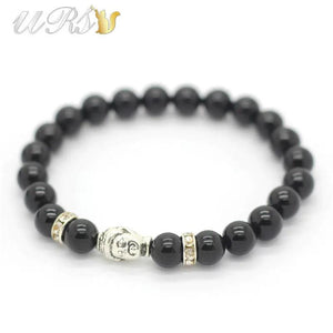 8'' Buddha Head Lucky Bracelet Natural Stone Bracelet Yoga Jewelry