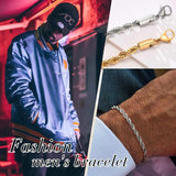 Stainless Steel Twisted Rope Chain Bracelets for Men Women, Christmas Jewelry