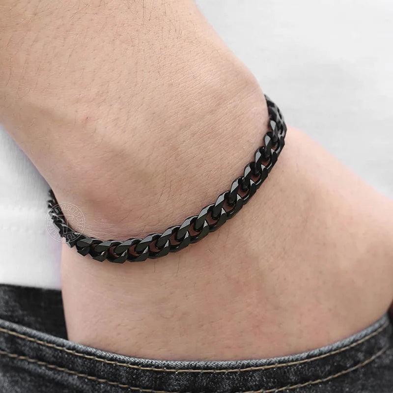 Stainless Steel Cuban Link Bracelet 7-11 Inch KBB4