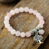 Matte Amazonite Tree Pendant Bracelet Natural Stone Bead Jewelry