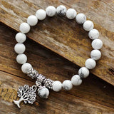 Matte Amazonite Tree Pendant Bracelet Natural Stone Bead Jewelry