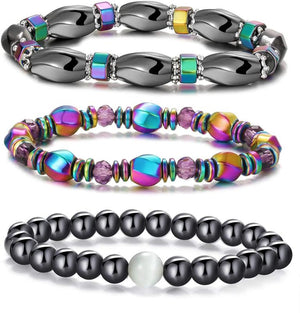 Colorful Magnetite Bracelet Malachite Hematite Wrist Adjustable