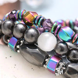 Colorful Magnetite Bracelet Malachite Hematite Wrist Adjustable