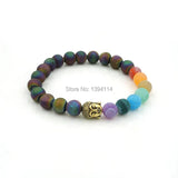 Mixed Stones Chakela Style Bracelet with Buddha Head Spacer