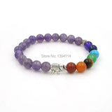 Mixed Stones Beaded Bracelet with Elephant Spacer