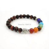 Mixed Stones Beaded Bracelet with Elephant Spacer
