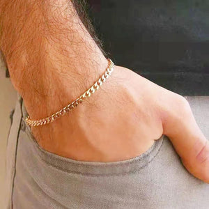 Silver Plated Women 3/5mm Thin Cuban Chain Link Bracelet