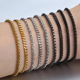 Silver Plated Women 3/5mm Thin Cuban Chain Link Bracelet