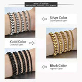 Silver Plated Women 3/5mm Thin Cuban Chain Link Bracelet