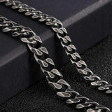Vintage Cuban Bracelet Men Stainless Steel 7/9mm Width