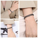 Vintage Cuban Bracelet Men Stainless Steel 7/9mm Width