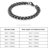 Vintage Cuban Bracelet Men Stainless Steel 7/9mm Width