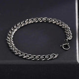 Vintage Cuban Bracelet Men Stainless Steel 7/9mm Width