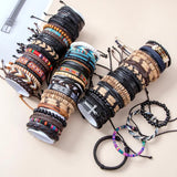 Gothic Punk Skull Star Leather Bracelet Men Arm Jewelry