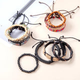 Gothic Punk Skull Star Leather Bracelet Men Arm Jewelry