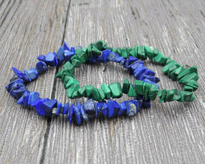 Malachite Lapis Lazuli Stone Chips Bracelet