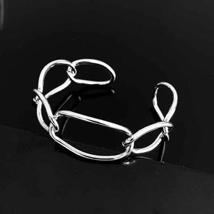 Hollowed Out Metal Bracelet Women's Silver Adjustable Temperament Bracelet
