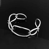Hollowed Out Metal Bracelet Women's Silver Adjustable Temperament Bracelet