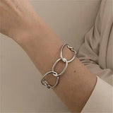 Hollowed Out Metal Bracelet Women's Silver Adjustable Temperament Bracelet