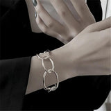 Hollowed Out Metal Bracelet Women's Silver Adjustable Temperament Bracelet