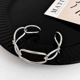 Hollowed Out Metal Bracelet Women's Silver Adjustable Temperament Bracelet