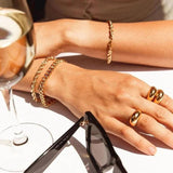 Stainless Steel Twisted Rope Chain Bracelet for Women, Adjustable Length