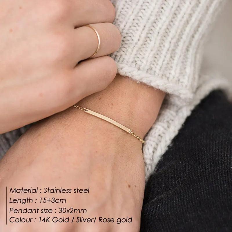 SINIBI Stainless Steel Bracelets for Women Adjustable Chain Charm Bracelets