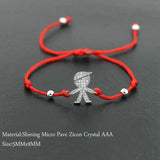 Micro CZ Lucky Bracelet Red Thread Rope String Couple