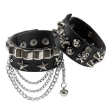 Leather Wristband Bracelet Cuff Goth Gothic Punk Bracelets Spikes Rivet Stud Ban