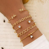 Multilayer Silver Chain Bracelet Sets For Women