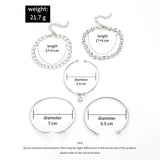 Multilayer Silver Chain Bracelet Sets For Women