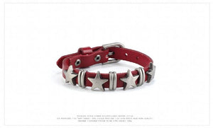 Punk Goth Vintage Leather Bracelet Dark Cross Rivet Jewelry
