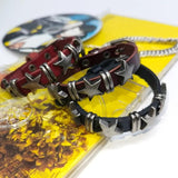 Punk Goth Vintage Leather Bracelet Dark Cross Rivet Jewelry