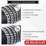 Men's Stainless Steel Silver Chain Bracelet 7mm KBM218