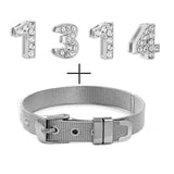 LOVE MOM 520 1314 Charms Bracelet Stainless Steel Mesh Bracelet