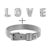 LOVE MOM 520 1314 Charms Bracelet Stainless Steel Mesh Bracelet