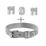 LOVE MOM 520 1314 Charms Bracelet Stainless Steel Mesh Bracelet