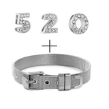 LOVE MOM 520 1314 Charms Bracelet Stainless Steel Mesh Bracelet