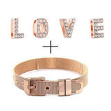 LOVE MOM 520 1314 Charms Bracelet Stainless Steel Mesh Bracelet