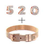 LOVE MOM 520 1314 Charms Bracelet Stainless Steel Mesh Bracelet