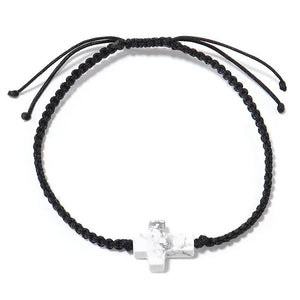 Turquoise Cross Bracelet, Adjustable Bangle, Yoga Jewelry