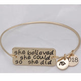 She Believed She Could so She Did Bangles Inspirational Bracelets