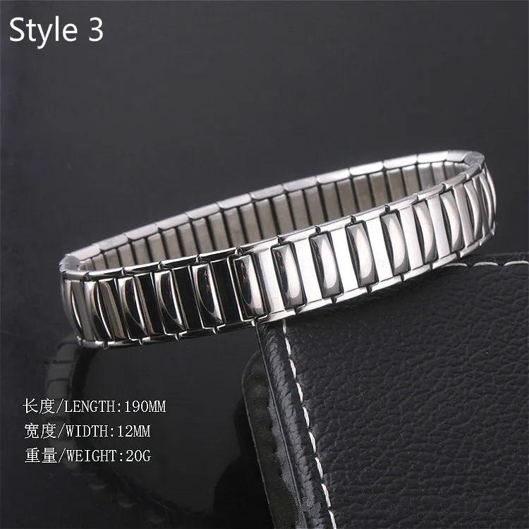 Stainless Steel Splice Veins Chain Italian Charms Bracelet Couple Jewelry