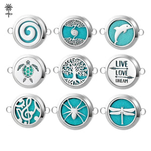 30mm Stainless Steel Aromatherapy Diffuser Locket Pendant Bracelet