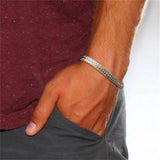 Rhinestone Bracelet Cuban Link Silver Jewelry Bracelet